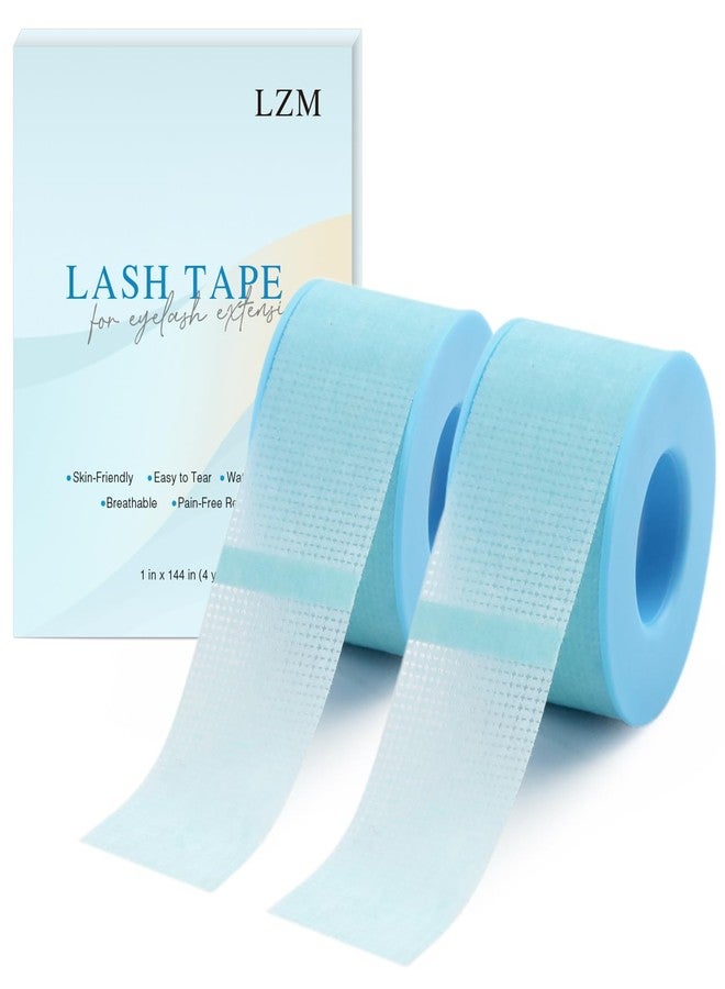 LZM Lash Tape for Eyelash Extensions,Silicone Gel Eyelash Tape for Lift/Make up, Latex Free for Sensitive Skin Lash Extensions Supplies for Eye Tech Essentials (1in x 4yd, 2Rolls Blue) - Image 1
